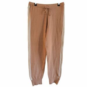 Anthropologie Saturday Sunday Beige Knit Side Stripe Jogger Lounge Sweatpants 1X